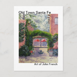 Santa Fe, NM-oliesschilderij van John French Briefkaart