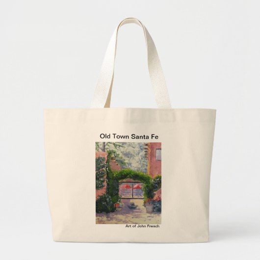 Santa Fe, NM-oliesschilderij van John French Grote Tote Bag (Voorkant)