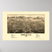 Santa Fe, NM Panorama Map - 1882 Poster (Voorkant)