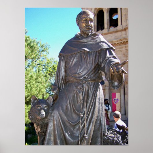 Santa Fe NM St. Francis Cathedral-standbeeld Poster (Voorkant)