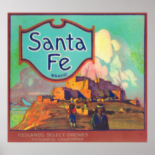 Santa Fe Oranje LabelRedlands, CA Poster