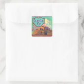 Santa Fe Oranje LabelRedlands, CA Vierkante Sticker (Tas)