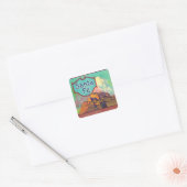 Santa Fe Oranje LabelRedlands, CA Vierkante Sticker (Envelop)