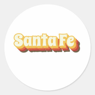 Santa Fe Retro  tekst Ronde Sticker