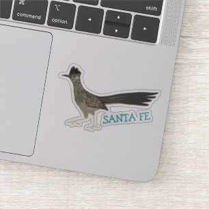 SANTA FE Roadrunner Bird Colour Pencil Art Sticker