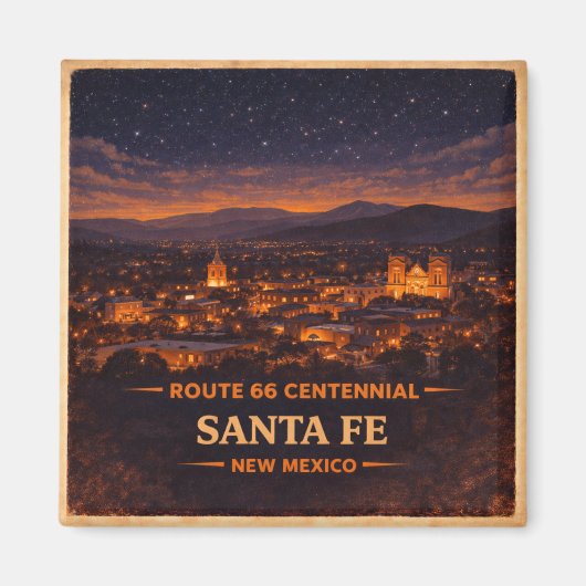 Santa Fe Route 66 Eeuwfeest Reizen Papierwaren Magneet (Voorkant)