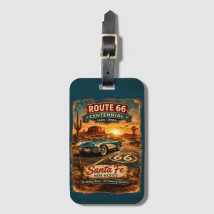 Santa Fe Route 66 Eeuwfeest Zonsondergang Bagagelabel