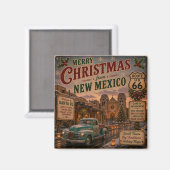 Santa Fe Route 66 Kerstcadeau Magneet (Voorkant / Achterkant)