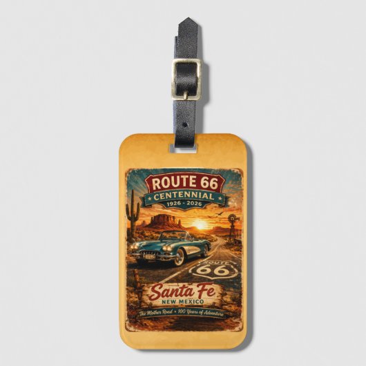 Santa Fe Route Zesenzestig Eeuwfeest Bagagelabel (Voorkant (verticaal))