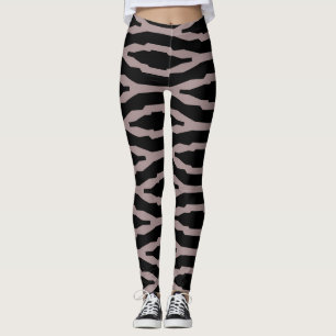 Santa Fe Roze & Zwarte Geometrische Moderne Patroo Leggings