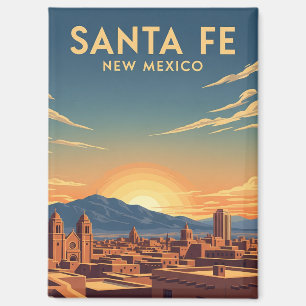 Santa Fe Silhouette New Mexico Reizen Magneet