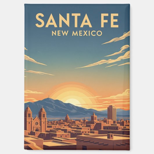 Santa Fe Silhouette New Mexico Reizen Magneet (Voorkant)