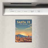 Santa Fe Silhouette New Mexico Reizen Magneet (Insitu (Vaatwasser))
