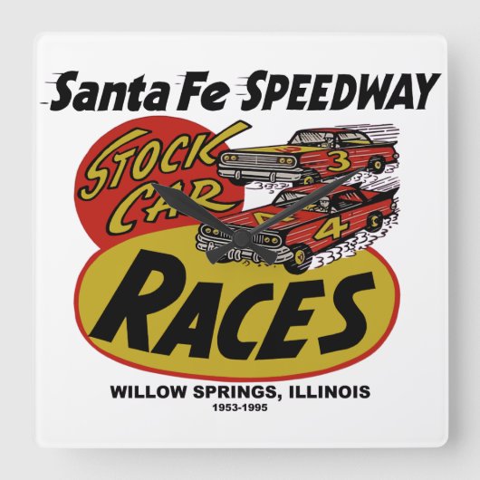 Santa Fe Speedway, Willow Springs, IL 1953-1995 Vierkante Klok (Voorkant)