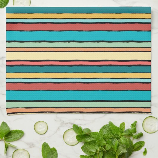 Santa Fe Stripe Kitchen Towel 16 x 24 inch Theedoek (Gevouwen)