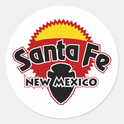 Santa Fe Sun Ronde Sticker (Voorkant)
