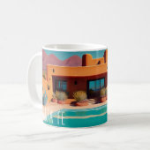 Santa Fe Sunrise – Retro Travel Mug Koffiemok (Voorkant links)