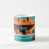Santa Fe Sunrise – Retro Travel Mug Koffiemok (Center)