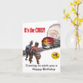 Santa Fe Super Chief Train Verjaardag Kaart (Gele Bloem)