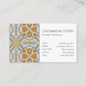 Santa Fe Tegels Earthy Boho Modern Pattern Visitekaartje (Achterkant)