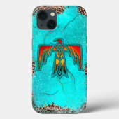 Santa Fe Thunderbird Turquoise Marble Leopard Case-Mate iPhone Case (Achterkant)