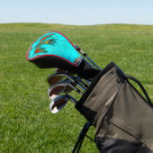 Santa Fe Thunderbird Turquoise Marble Leopard Golfheadcover (Insitu)
