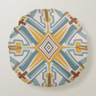 Santa Fe Tiles Boho Geometric Pattern Chic Rond Kussen