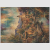 Santa Fe Village Decoupage Adobe Landschap Tissuepapier (Voorkant)
