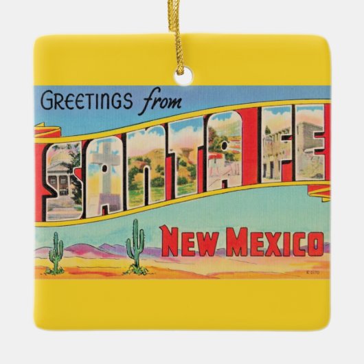 Santa Fe Vintage Groet Keramisch Ornament (Voorkant)
