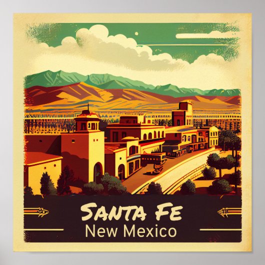 Santa Fe Vintage Poster (Voorkant)