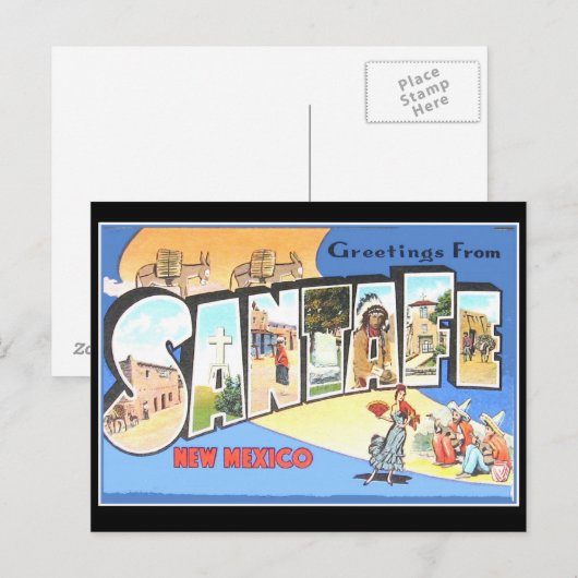 Santa Fe Vintage Travel Kaart (Voorkant / Achterkant)