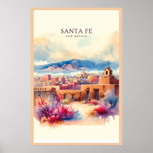 Santa Fe Waterverf Poster (Voorkant)