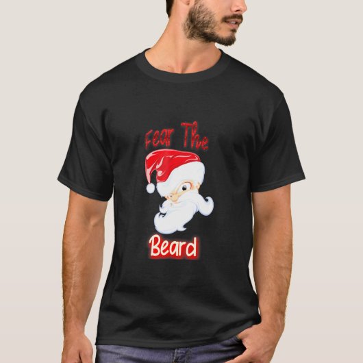 Santa Fear de kerstmis van het Man met de baard T-shirt (Voorkant)