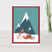 Santa-fiets met Deer en Rabbit Kaart (Achterkant)