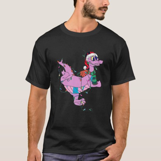 Santa Figment Dragon Kerstverlichting T-shirt (Voorkant)