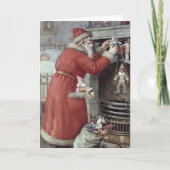 Santa Filling-kousen Feestdagen Kaart (Voorkant)