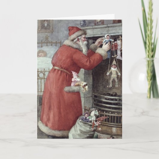 Santa Filling-kousen Feestdagen Kaart (Voorkant)