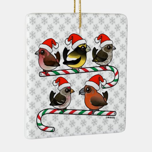 Santa Finches Keramisch Ornament (Rechts)