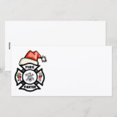 Santa Firefighter Feestdagenkaart (Voorkant / Achterkant)