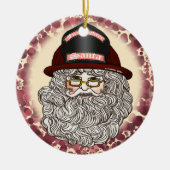 Santa Firefighter Keramisch Ornament (Voorkant)