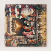 Santa Fireplace beroemd gemaakt door Christmas Sto Legpuzzel (Horizontaal)