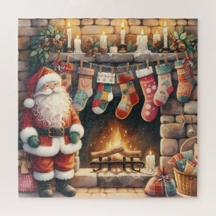Santa Fireplace beroemd gemaakt door Christmas Sto Legpuzzel