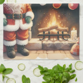Santa Fireplace beroemd gemaakt door Christmas Sto Theedoek (Gevouwen)