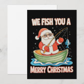 Santa Fishing Christmas Fish Fisherman Xmas Feestdagenkaart (Voorkant / Achterkant)