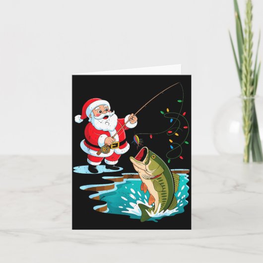 Santa Fishing Lure B Fish Christmas Pajamas Boy To Kaart (Voorkant)