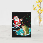 Santa Fishing Lure B Fish Christmas Pajamas Boy To Kaart (Gele Bloem)