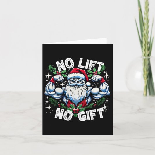 Santa Fitness Bodybuilding Christmas No Lift No Gi Kaart (Voorkant)
