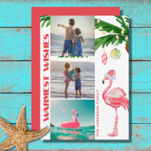 Santa Flamingo 3 PHOTO Tropical Beach Kerstmis