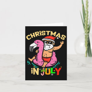 Santa Flamingo Floatie Funny Kerstmis in juli sum Kaart