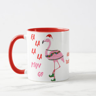 Santa Flamingo Floatie Funny Kerstzomer Mok